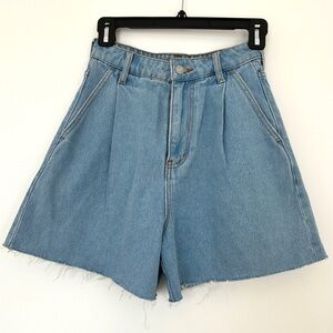High Rise Mid-Thigh Baggy Denim Shorts